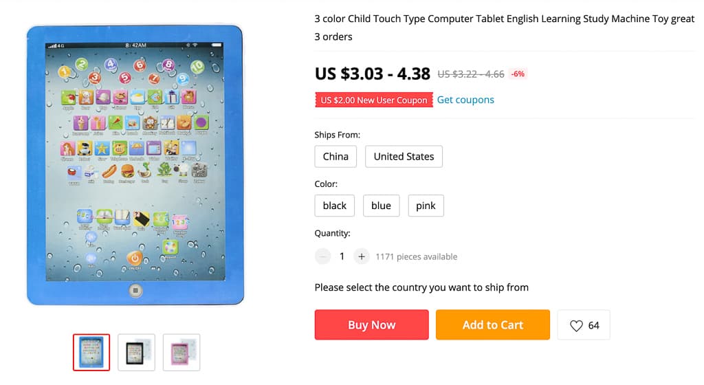 LEARNING TABLET ALIEXPRESS