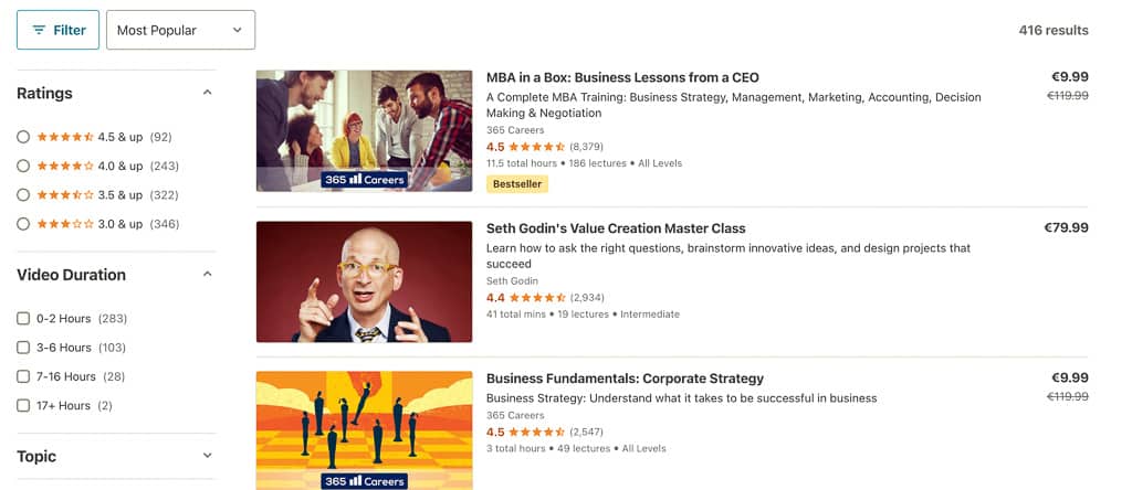 Online course marketplace