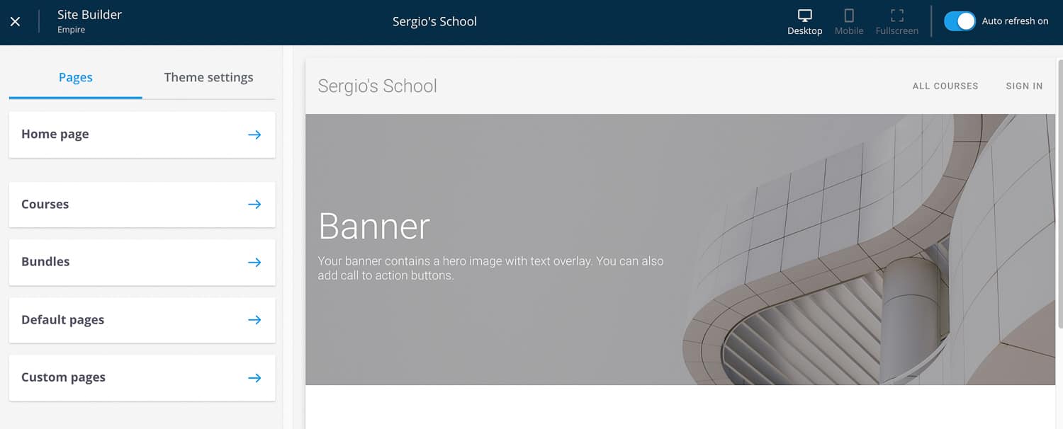 building the course home page