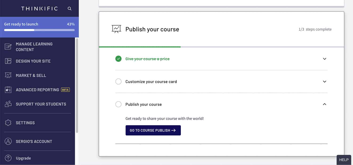 publish your course