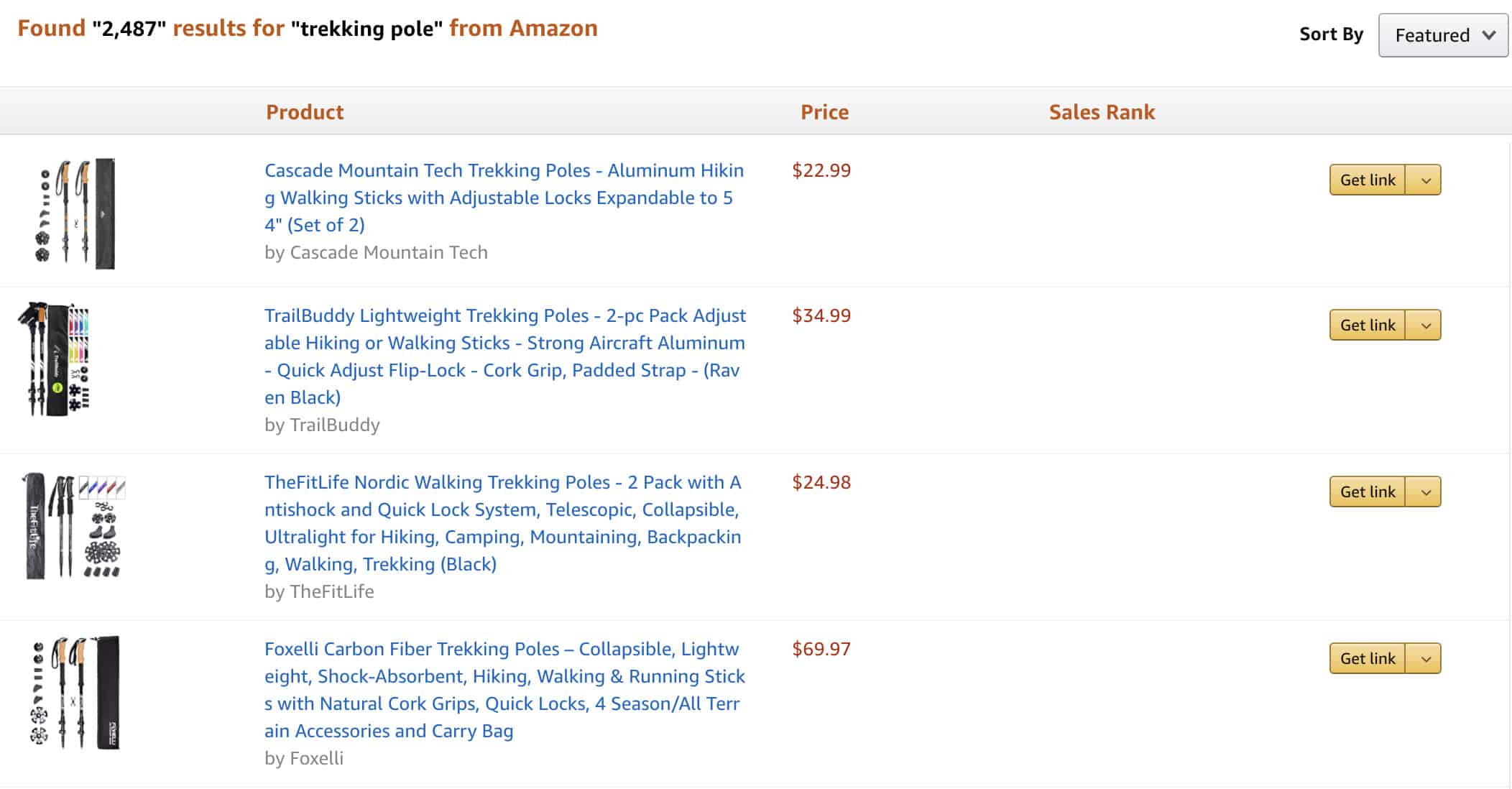 affiliate product list