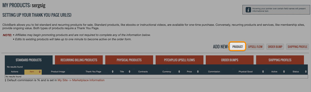 add prodcut clickbank