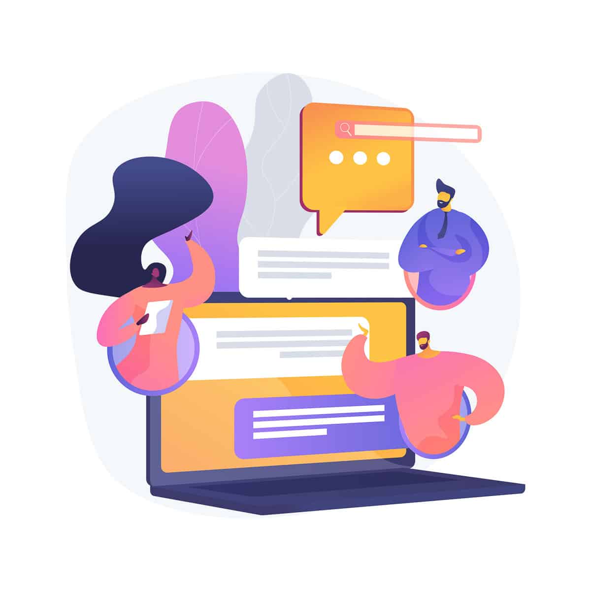 Internet forum abstract concept vector illustration.