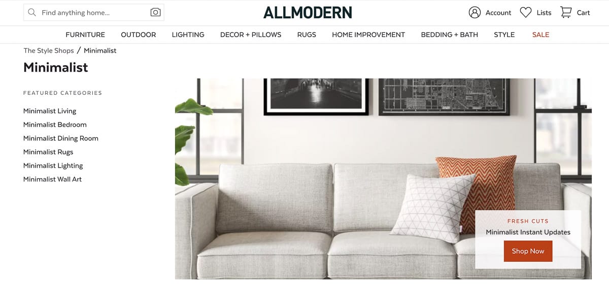 minimalist decor website