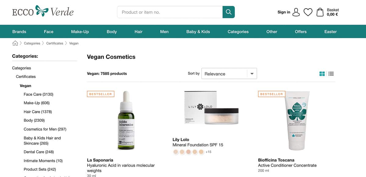 beauty ecommerce store