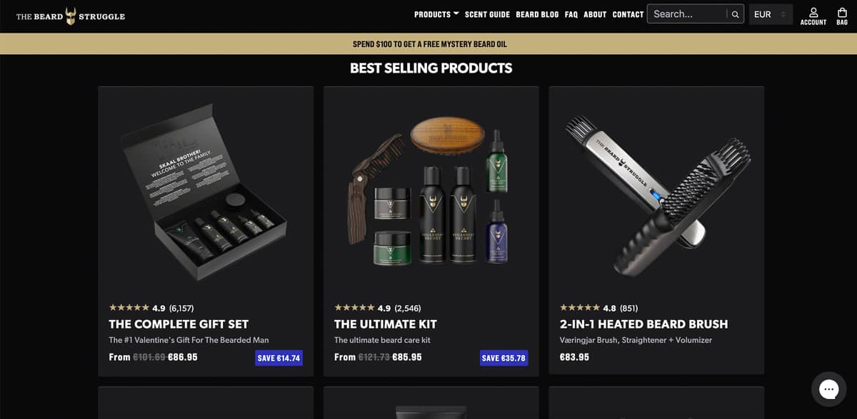 beard ecommerce store