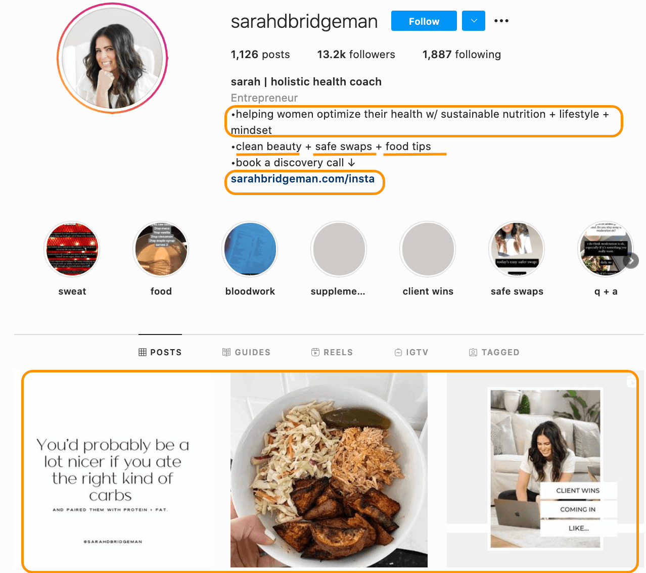 health and wellness instagram