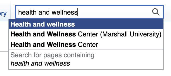 wikipedia search bar