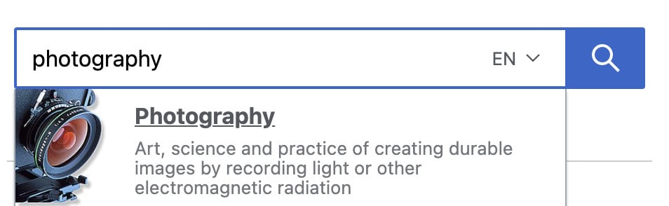photography in wikipedia