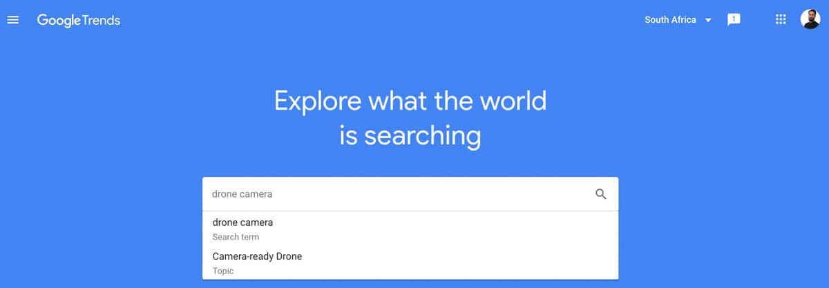 google trends homepage