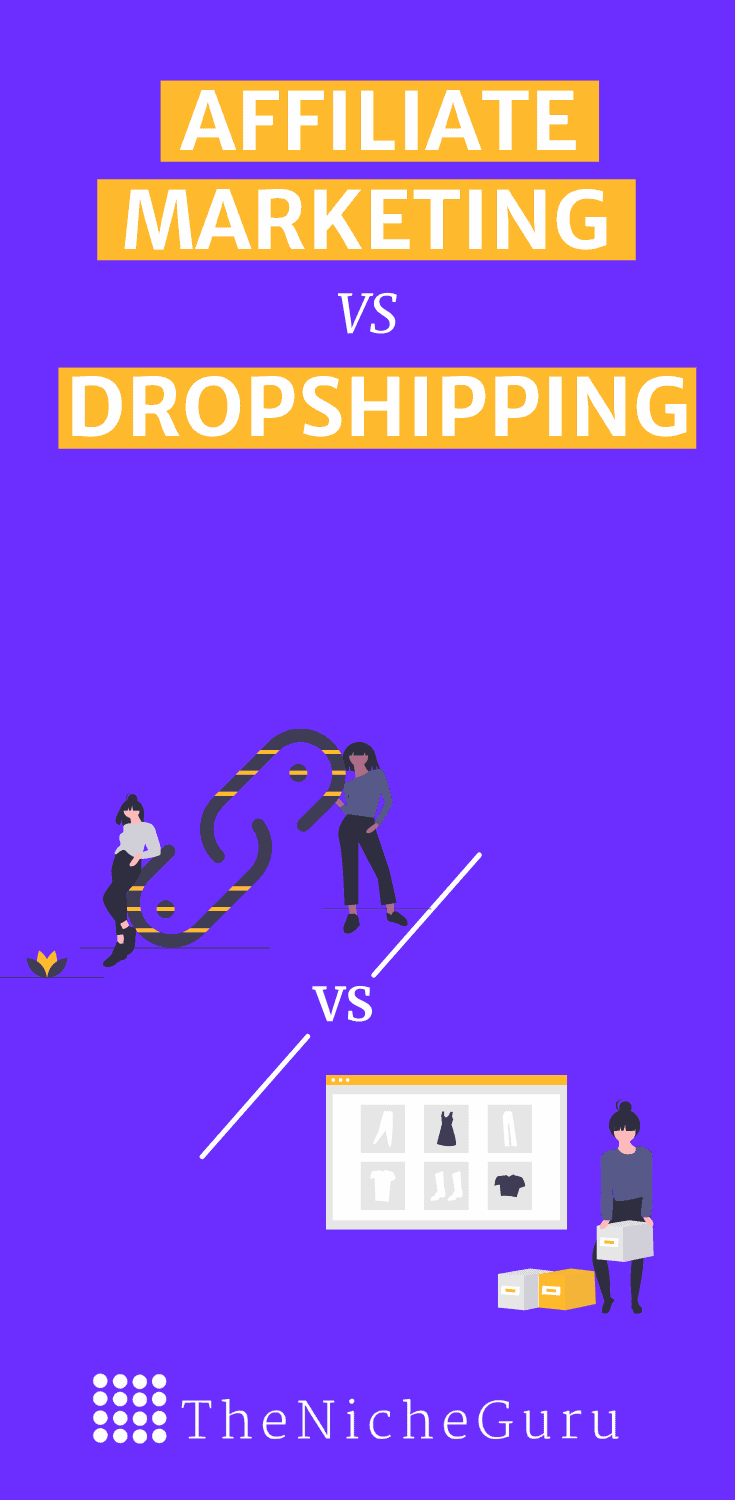 Learn the differences between affiliate marketing vs dropshipping and which business model can help you make money online with and without a website #Dropshipping #AffiliateMarketing #DigitalMarketing #MakingMoneyOnline #OnlineMarketing