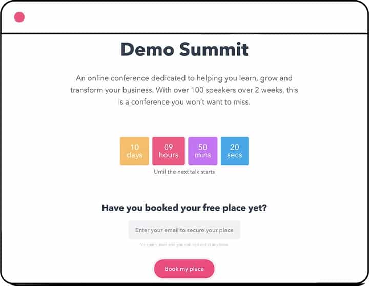 HeySummit landing page