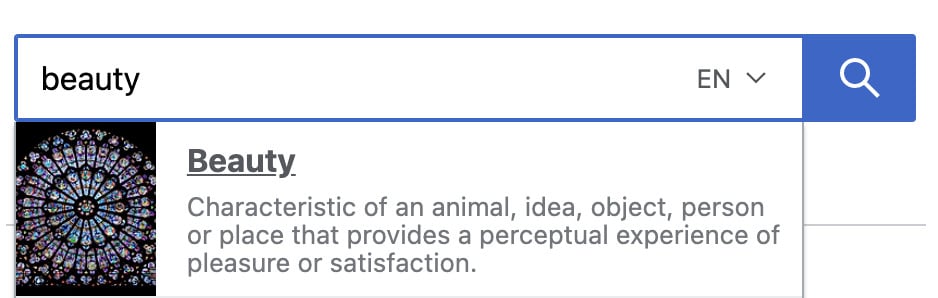 beauty search in wikipedia