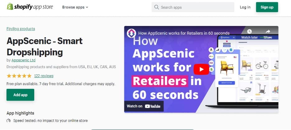 Shopify for appscenic dropshipping