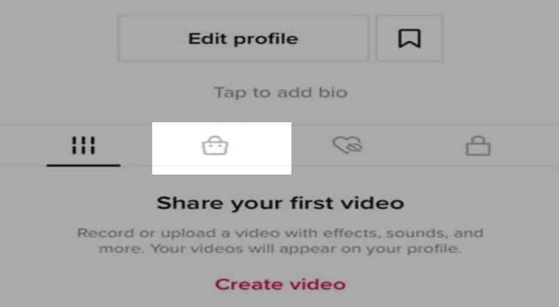 shopping bag icon on tiktok